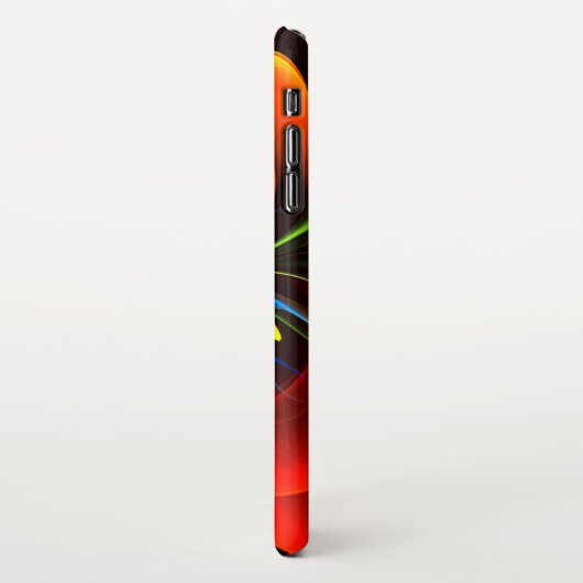 Blauw Sinaasappel Bloemen Modern Abstract Kunstpat iPhone Hoesje (Linkerkant)