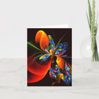 Blauw Sinaasappel Bloemen Modern Abstract Kunstpat