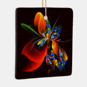 Blauw Sinaasappel Bloemen Modern Abstract Kunstpat Keramisch Ornament (Rechts)