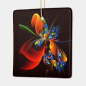 Blauw Sinaasappel Bloemen Modern Abstract Kunstpat Keramisch Ornament (Links)