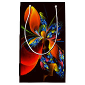 Blauw Sinaasappel Bloemen Modern Abstract Kunstpat Klein Cadeauzakje (Voorkant)