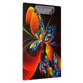 Blauw Sinaasappel Bloemen Modern Abstract Kunstpat Klembord (Rechts)