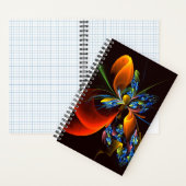 Blauw Sinaasappel Bloemen Modern Abstract Kunstpat Notitieboek (Binnen)