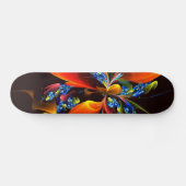 Blauw Sinaasappel Bloemen Modern Abstract Kunstpat Persoonlijk Skateboard (Horizontaal)