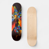 Blauw Sinaasappel Bloemen Modern Abstract Kunstpat Persoonlijk Skateboard (Voorkant)