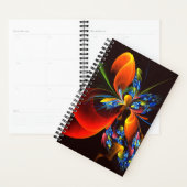 Blauw Sinaasappel Bloemen Modern Abstract Kunstpat Planner (Display)