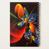 Blauw Sinaasappel Bloemen Modern Abstract Kunstpat Planner (Achterkant)