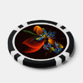 Blauw Sinaasappel Bloemen Modern Abstract Kunstpat Poker Chips (Enkel)