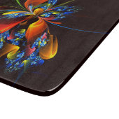 Blauw Sinaasappel Bloemen Modern Abstract Kunstpat Snijplank (Hoek)