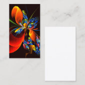 Blauw Sinaasappel Bloemen Modern Abstract Kunstpat Visitekaartje (Voorkant / Achterkant)