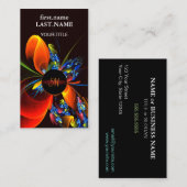 Blauw Sinaasappel Bloemen Modern Abstract Kunstpat Visitekaartje (Voorkant / Achterkant)