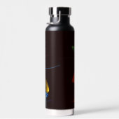 Blauw Sinaasappel Bloemen Modern Abstract Kunstpat Waterfles (Rechts)