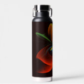 Blauw Sinaasappel Bloemen Modern Abstract Kunstpat Waterfles (Voorkant)