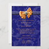 Blauw sinaasappel bruiloft bloemen CUSTOM Kaart (Achterkant)