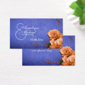 Blauw sinaasappel bruiloft dank u plat visitekaartjes (Bureau)