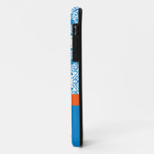 Blauw/Sinaasappel Damask Pattern Initialen iPhone  Case-Mate iPhone Case (Achterkant/links)