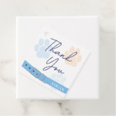 Blauw Sinaasappel Dog Paw Print Verjaardag Bedankt Bedankjes Labels (In situ)