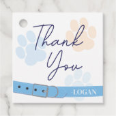 Blauw Sinaasappel Dog Paw Print Verjaardag Bedankt Bedankjes Labels (Voorkant)