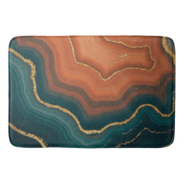 Blauw Sinaasappel en Goud Geode-Geïnspireerd Badmat