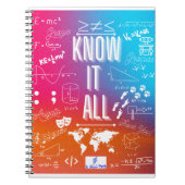 Blauw Sinaasappel en roze ombre "weet het allemaal Notitieboek (Voorkant)