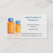 Blauw Sinaasappel Flessen Apotheker Apotheek Pille Visitekaartje (Voorkant)