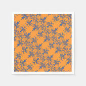 Blauw sinaasappel Franse kroonluchter patroon Servetten (Voorkant)