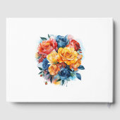 Blauw, Sinaasappel, Geel, en Rood Bloemenhuwelijk Gastenboek (Achterkant)