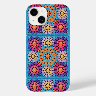 Blauw sinaasappel geel Kleurrijke Granny Square Ha Case-Mate iPhone 14 Hoesje