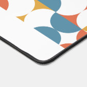 Blauw Sinaasappel geel Retro Print MONOGRAM Bureaumat (Hoek)