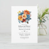 Blauw, Sinaasappel, Geel & Rood Bloemen repetitie  Kaart (Staand voorkant)