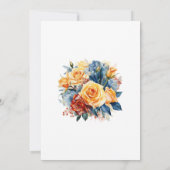 Blauw, Sinaasappel, Geel & Rood Bloemen repetitie  Kaart (Achterkant)