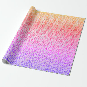 Blauw Sinaasappel Geel Roze Mozaïek Abstract Patro Cadeaupapier