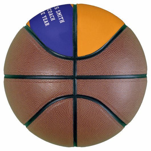 Blauw Sinaasappel gepersonaliseerde basketbal (Rechts)