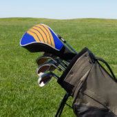 Blauw Sinaasappel Gestreept 70s 80s Classic Retro  Golfheadcover (Insitu)