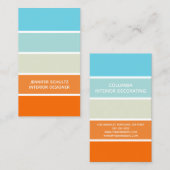 Blauw Sinaasappel Groen Kleurblok Interieurontwerp Visitekaartje (Voorkant / Achterkant)