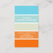 Blauw Sinaasappel Groen Kleurblok Interieurontwerp Visitekaartje (Achterkant)