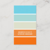 Blauw Sinaasappel Groen Kleurblok Interieurontwerp Visitekaartje (Voorkant)