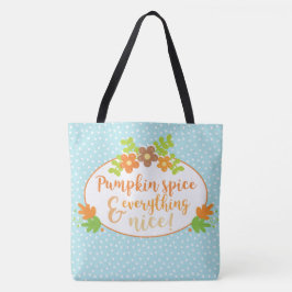 BLAUW SINAASAPPEL GROENE HERFST KALKOENEN & BLOEME TOTE BAG