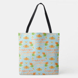 BLAUW SINAASAPPEL GROENE HERFST KALKOENEN & BLOEME TOTE BAG
