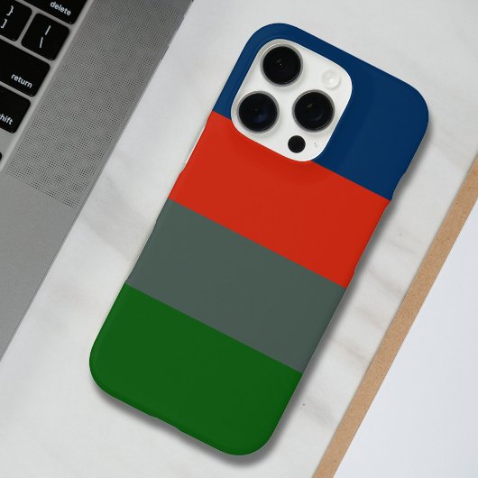 Blauw Sinaasappel Groene Strepen Kleurenblokpatroo Case-Mate iPhone Case