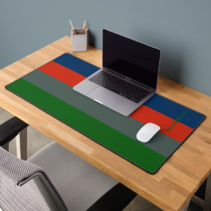 Blauw Sinaasappel Groene Strepen Patroon Gepersona Bureaumat
