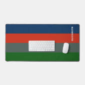 Blauw Sinaasappel Groene Strepen Patroon Gepersona Bureaumat (Keyboard & Muis)