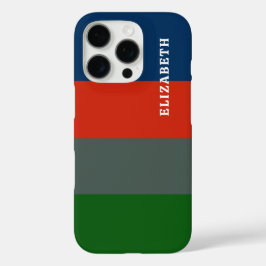 Blauw Sinaasappel Groene Strepen Patroon Gepersona iPhone 16 Pro Hoesje