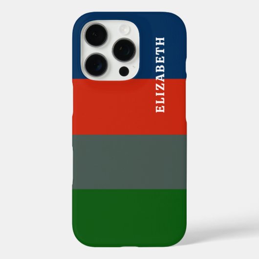 Blauw Sinaasappel Groene Strepen Patroon Gepersona Case-Mate iPhone Case (Achterkant)