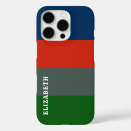Blauw Sinaasappel Groene Strepen Patroon Gepersona iPhone 16 Pro Hoesje