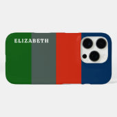 Blauw Sinaasappel Groene Strepen Patroon Gepersona Case-Mate iPhone Case (Achterkant (horizontaal))