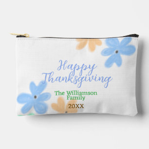 Blauw sinaasappel groene waterverf bloem winterBed Etui