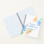 Blauw sinaasappel groene waterverf bloem winterBed Notitieboek (Binnen)