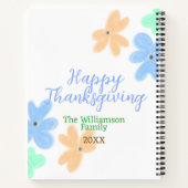 Blauw sinaasappel groene waterverf bloem winterBed Notitieboek (Achterkant)