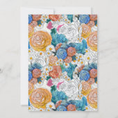 Blauw & Sinaasappel Hand geschilderde bloemen | Da Bedankkaart (Achterkant)